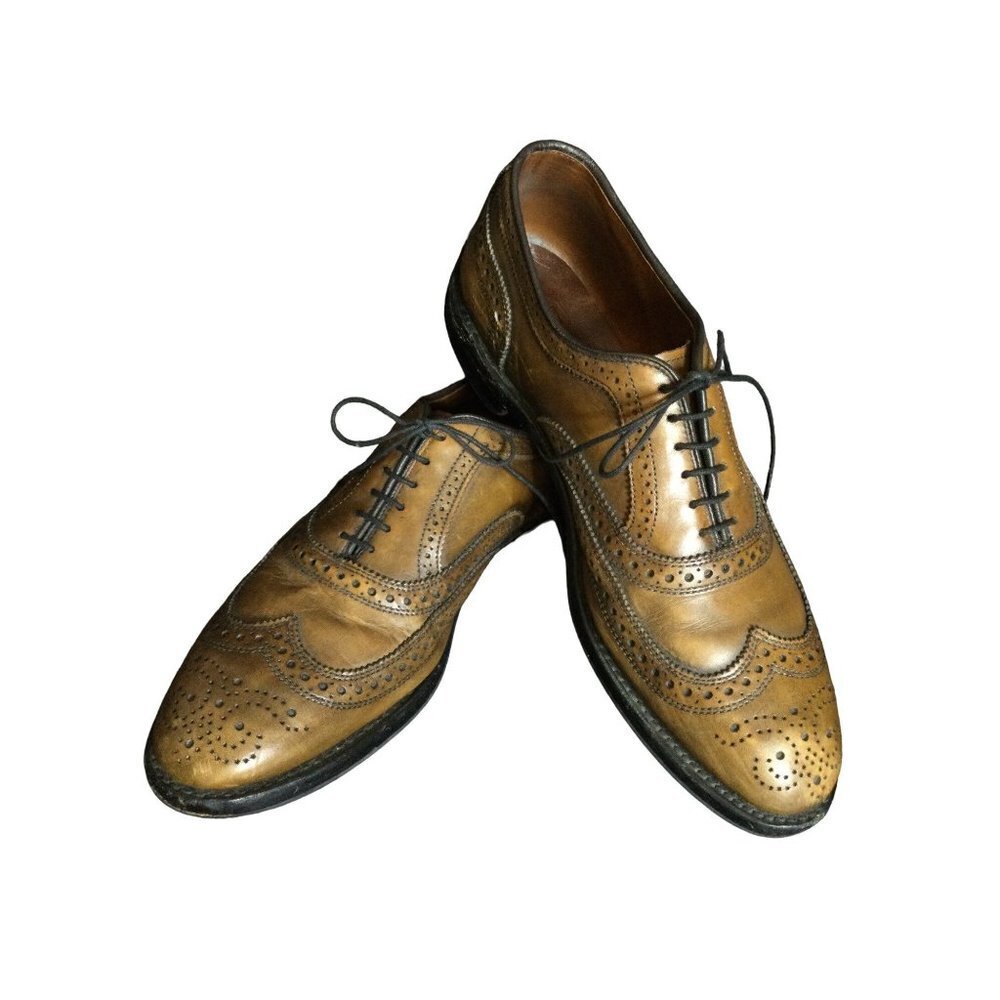 Allen Edmonds Mcallister Mens Wingtip Oxford Dress Shoes Lace Up Leather 9 Brown